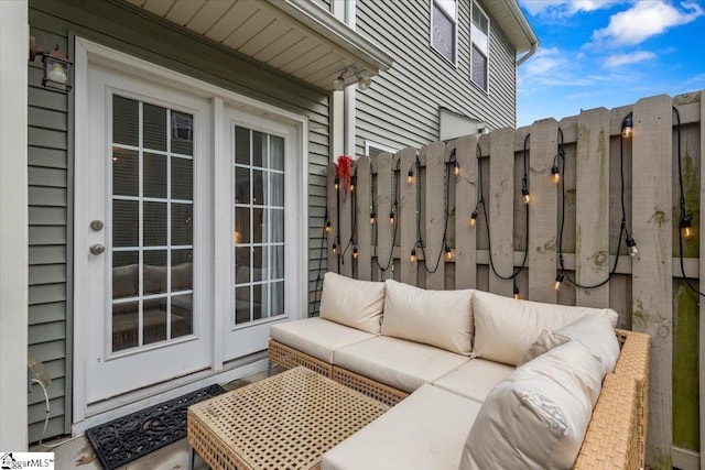 view of patio with an outdoor hangout area