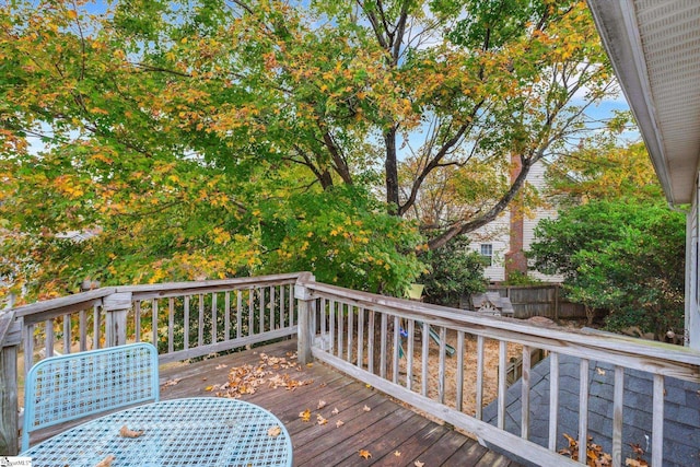 view of wooden deck