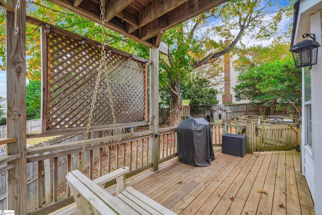 deck with grilling area