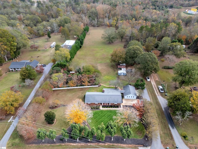 aerial view with a rural view