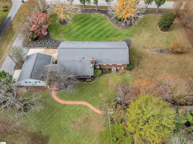 birds eye view of property featuring a rural view