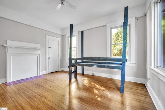 1303 E River St, Anderson, SC 29624 - unfurnished room featuring baseboards, ceiling fan, and wood finished floors