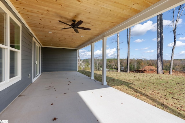 view of patio / terrace with ceiling fan