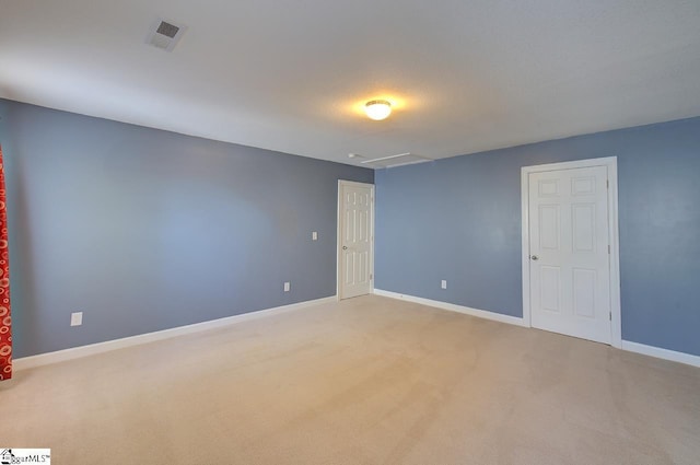 225 Worcester Ln, Easley, SC 29642 - empty room featuring attic access, light carpet, and baseboards