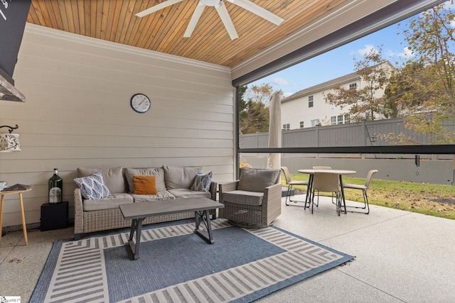 view of patio / terrace with ceiling fan