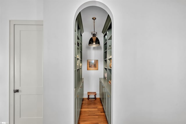 hallway featuring light wood-type flooring