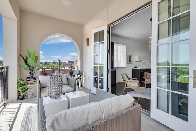 view of patio / terrace with an outdoor living space