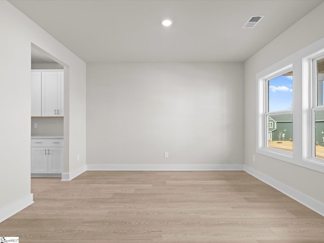 empty room featuring light wood-type flooring