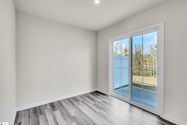 empty room featuring light hardwood / wood-style flooring