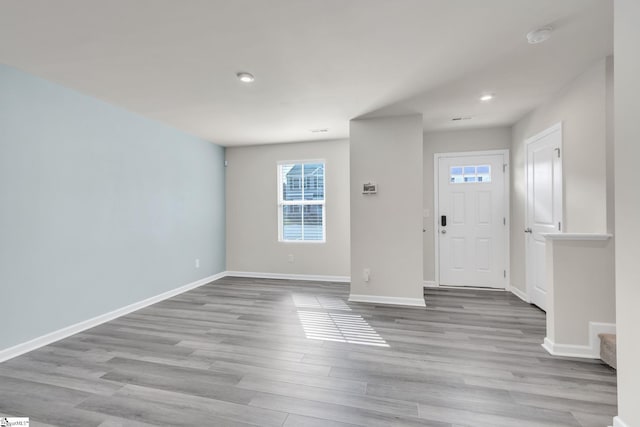 entrance foyer featuring light hardwood / wood-style flooring