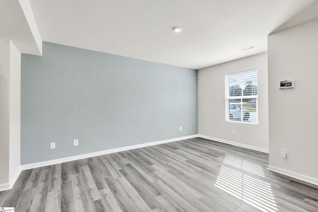 empty room featuring light wood-type flooring