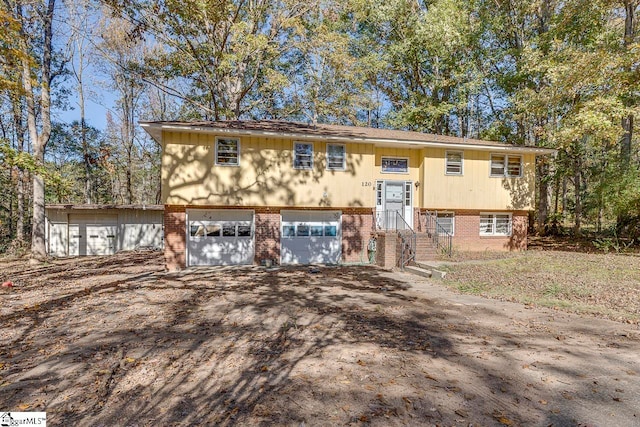 bi-level home with a garage