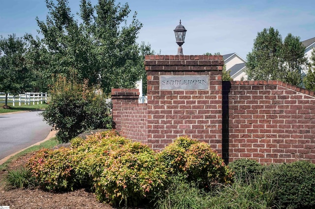 view of community sign