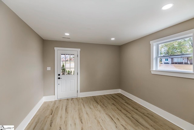 interior space featuring light wood-type flooring