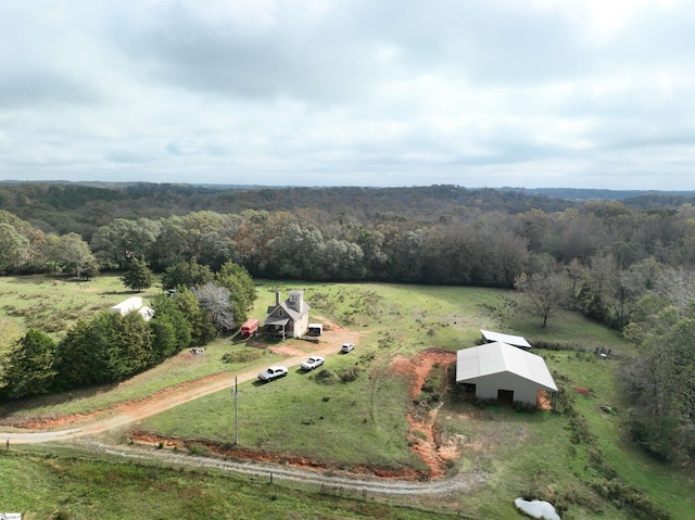 bird's eye view featuring a rural view