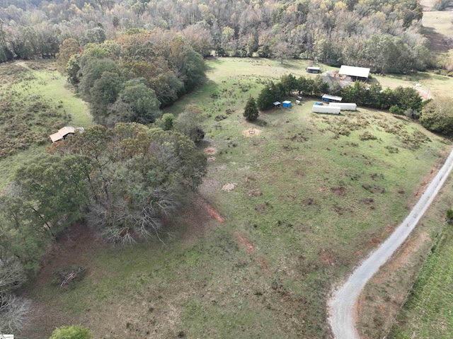 drone / aerial view with a rural view