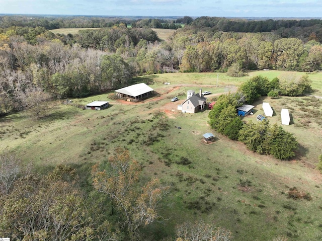 drone / aerial view with a rural view