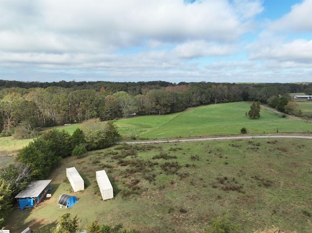 bird's eye view featuring a rural view