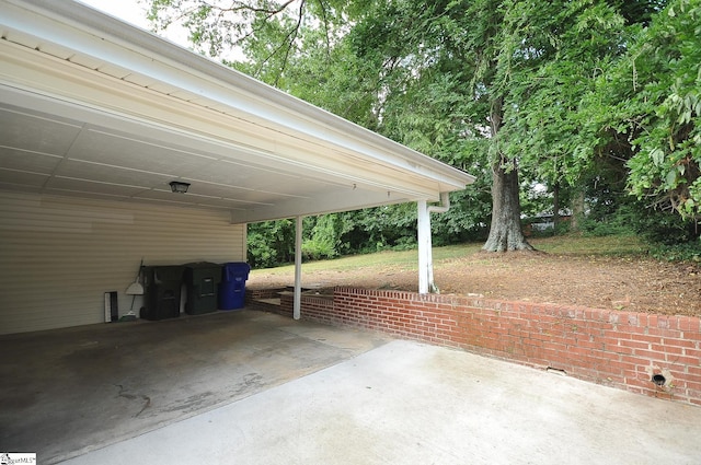 view of patio / terrace with a carport