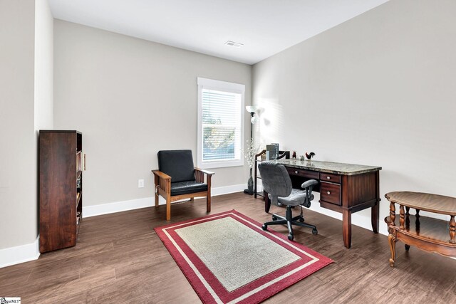 office featuring dark hardwood / wood-style flooring