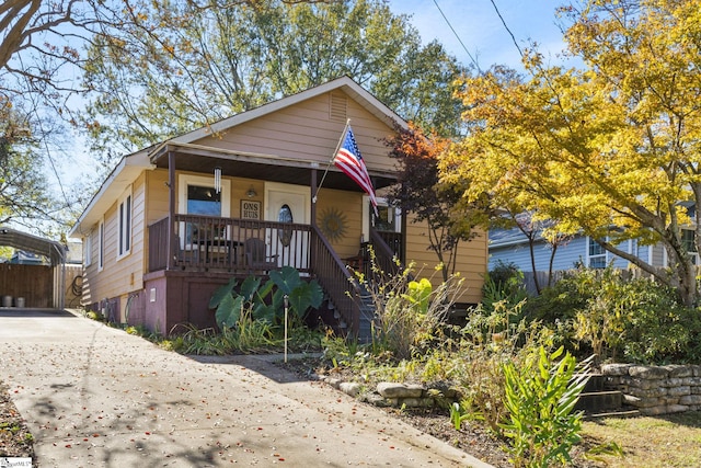 bungalow with a porch