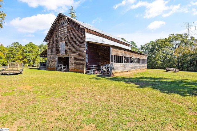 exterior space with an outbuilding