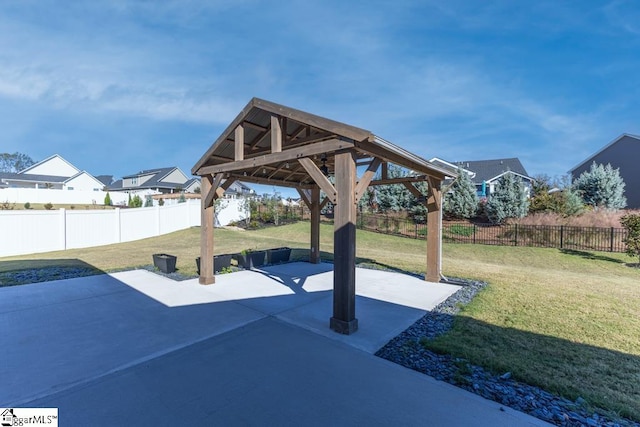 view of patio / terrace featuring a gazebo