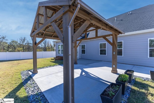 view of patio / terrace with a gazebo