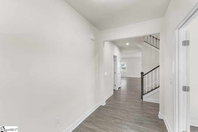 hall featuring wood-type flooring