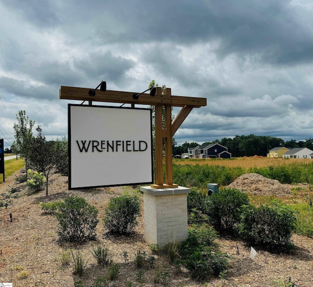 view of community sign