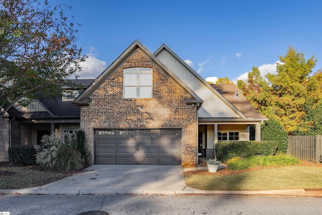 front of property with a garage