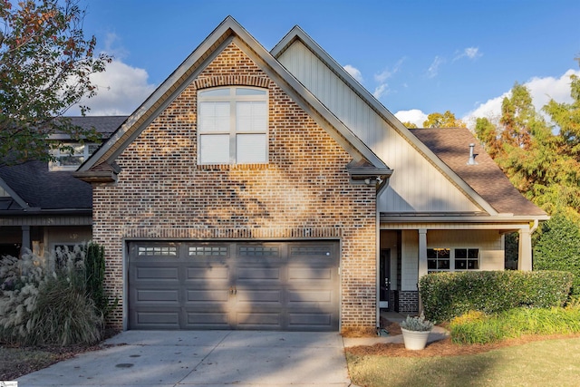 front of property with a garage