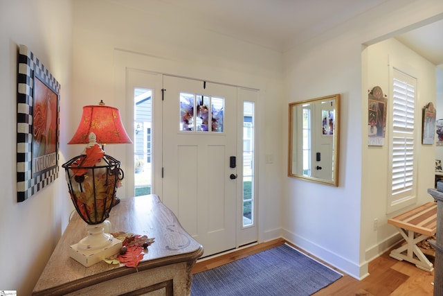 entryway featuring hardwood / wood-style floors