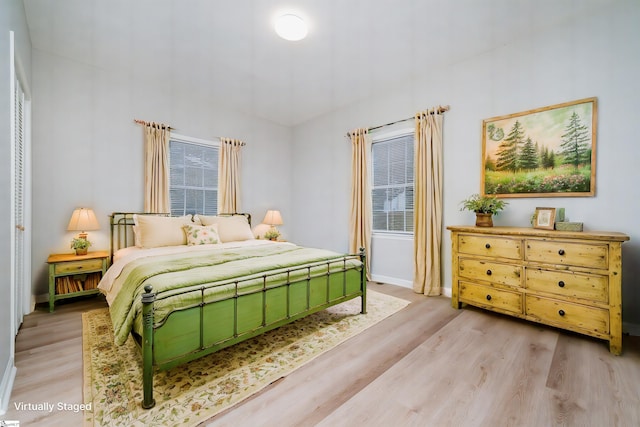 bedroom featuring light hardwood / wood-style floors