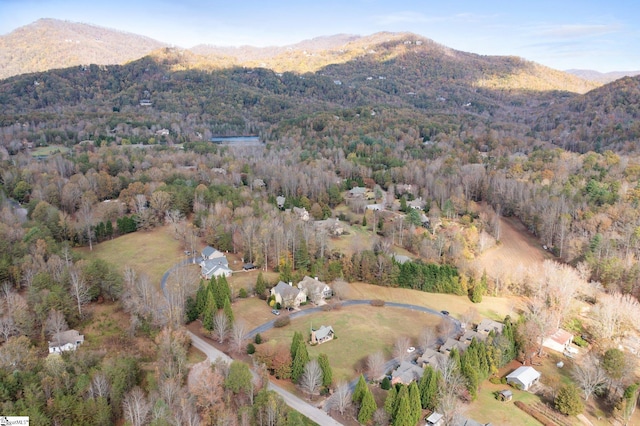 drone / aerial view with a mountain view