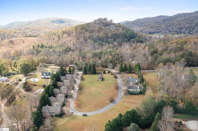 aerial view featuring a mountain view