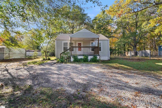 bungalow-style house with covered porch