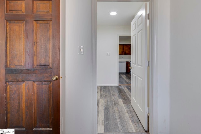 hallway featuring hardwood / wood-style floors