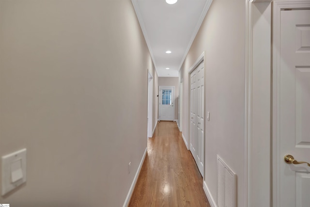 124 Bradley Park, Anderson, SC 29621 - corridor featuring light wood-type flooring, crown molding, baseboards, and recessed lighting