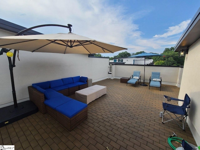 view of patio with an outdoor living space