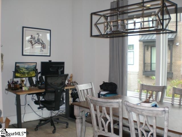 office featuring a chandelier and plenty of natural light