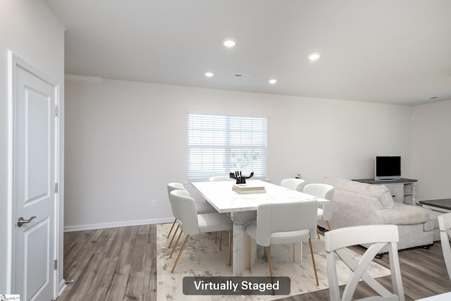 dining area featuring light hardwood / wood-style flooring