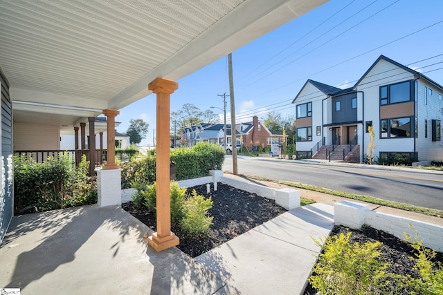 exterior space with covered porch