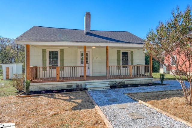 view of front of property with a porch