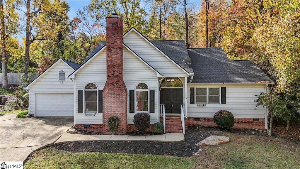 view of front of house with a garage