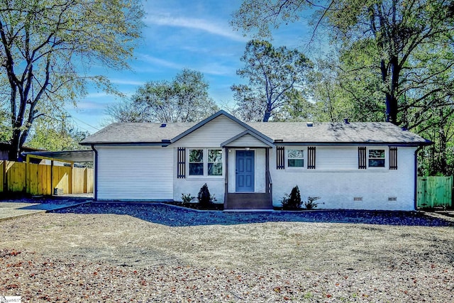 view of ranch-style house