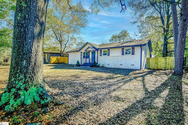 view of single story home