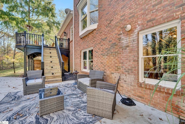 view of patio featuring outdoor lounge area