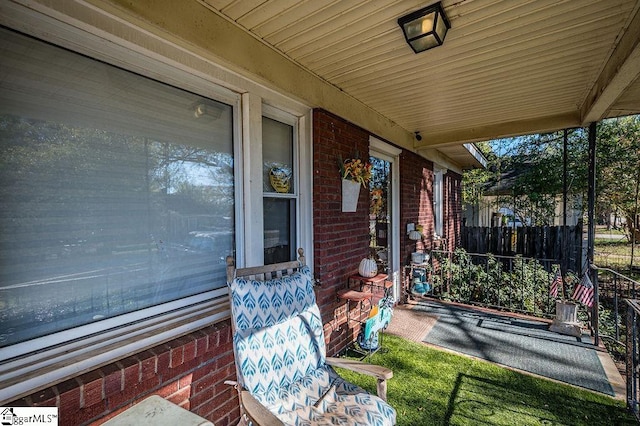 view of patio with a porch