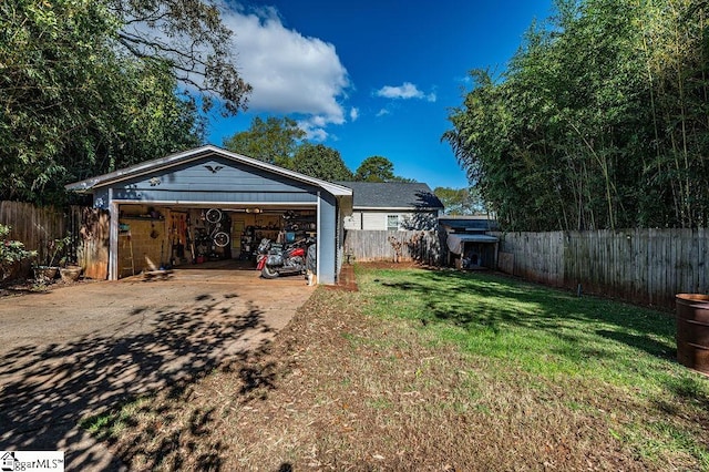 exterior space with an outbuilding